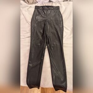 Express Shiny Black Faux Leather Trousers